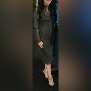 Laced bodycon midi dress